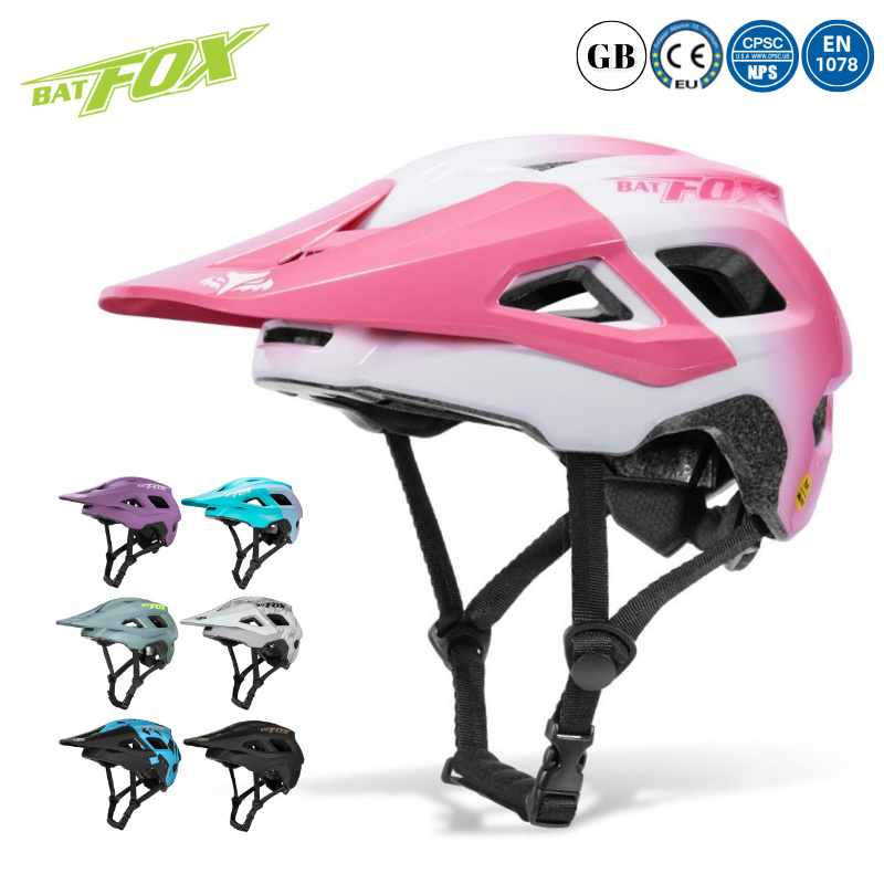 Youth Cycling Gear - หมวกกันน็อคจักรยาน BATFOX สำหรับผู้หญิงและผู้ชาย พร้อมที่บังแดดแบบถอดได้ หมวกจักรยานเสือหมอบ/เสือภูเขา สำหรับผู้ใหญ่และเยาวชน