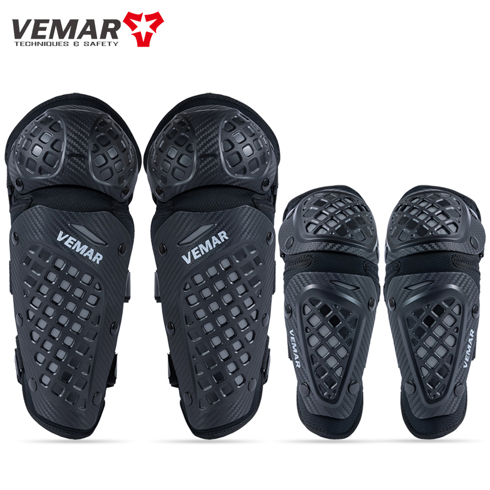 Cycling Gear Padding - VEMAR รถจักรยานยนต์ขี่อุปกรณ์ป้องกันเข่าข้อศอก Pads Breathable น้ําหนักเบาเข่า Pads