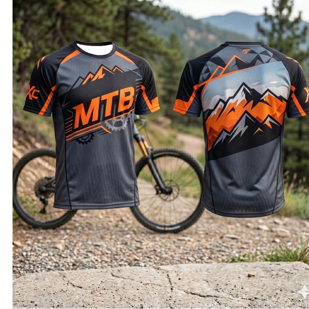 Xc Cycling Gear - เสื้อยืดผู้ชายลาย Mountain MTB Gear แห้งเร็ว ระบายอากาศได้ดี