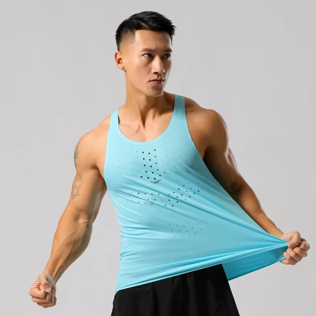 Cycling Gear Vest - เสื้อกั๊กวิ่งน้ำหนักเบาสำหรับผู้ชาย เสื้อวิ่งมาราธอน เสื้อกีฬากลางแจ้ง ปั่นจักรยาน ฟิตเนส เสื้อไม่มีแขน