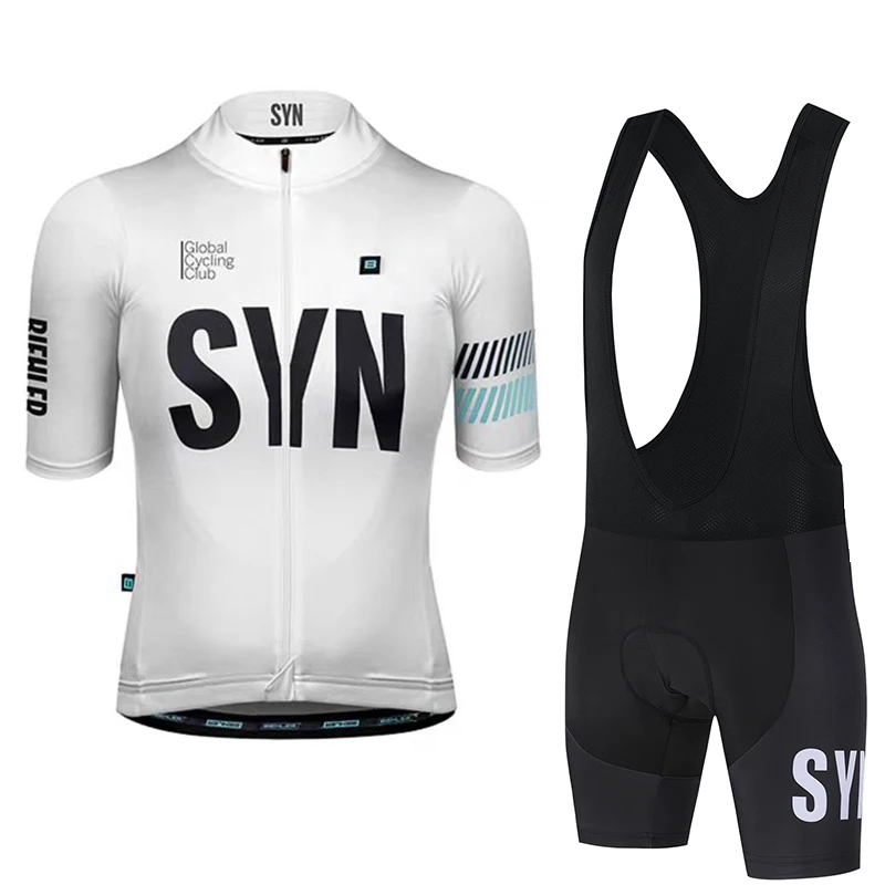 Junior Cycling Gear - ชุดจักรยานผู้ชาย SYN สำหรับฤดูร้อน เสื้อปั่นจักรยานแบบสปอร์ต กางเกงปั่นจักรยานแบบมีสายรัดเอว ชุดปั่นจักรยาน