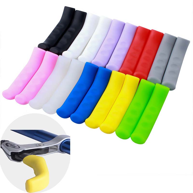 Junior Cycling Gear - ปลอกหุ้มมือเบรกจักรยานซิลิโคน 1 คู่ ปลอกแฮนด์จับกันลื่น ป้องกันแฮนด์จักรยาน อุปกรณ์เสริมสำหรับจักรยาน