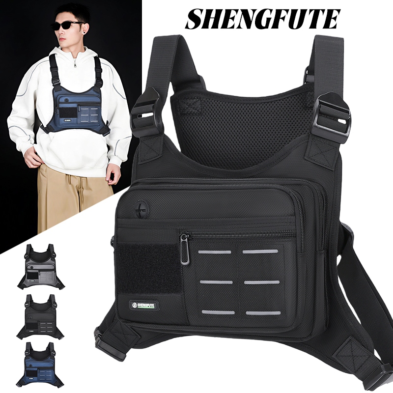 Cycling Gear Tote - กระเป๋าคาดอกแบบยุทธวิธีสำหรับผู้ชาย กันน้ำ สะพายข้าง แบบเสื้อกั๊ก กระเป๋า Molle
