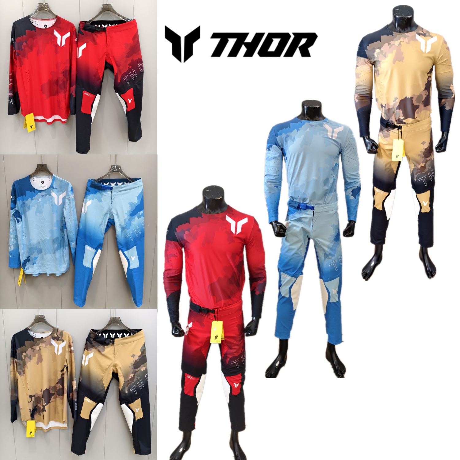Cycling Jersey - ชุดอุปกรณ์มอเตอร์ครอส THOR ชุดมอเตอร์ไซค์วิบาก ชุดเจอร์ซีย์สำหรับรถวิบาก ชุดเจอร์ซีย์และกางเกงมอเตอร์ไซค์ ชุดเจอร์ซีย์มอเตอร์ไซค์