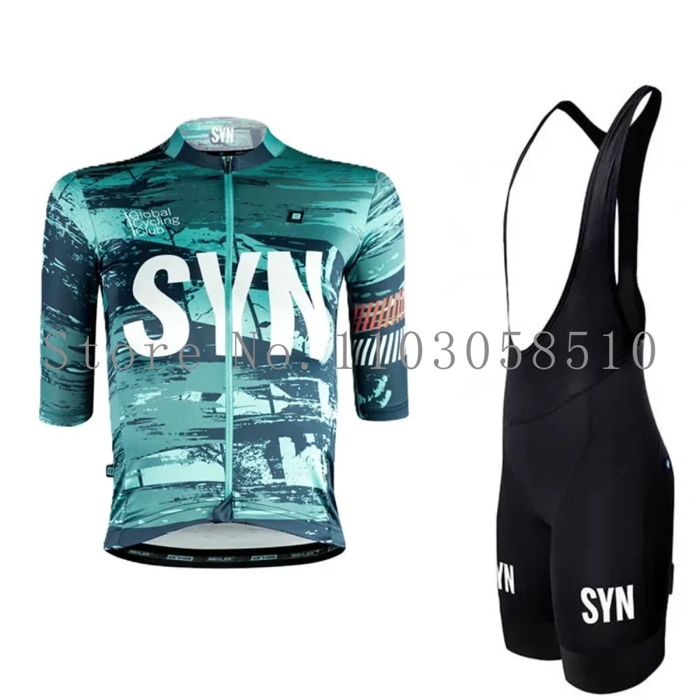 Junior Cycling Gear - ชุดจักรยานผู้ชาย SYN Jersey พร้อมแผ่นรองกันกระแทก ชุดปั่นจักรยานเสือหมอบ เสื้อแจ็คเก็ตขาสั้น