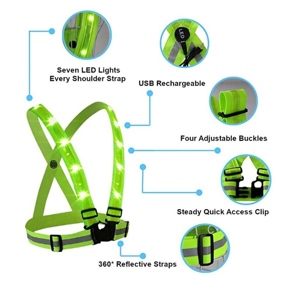 เสื้อกั๊กนิรภัย LED โพลีเอสเตอ - Cycling Gear Vest บทวิจารณ์และราคา